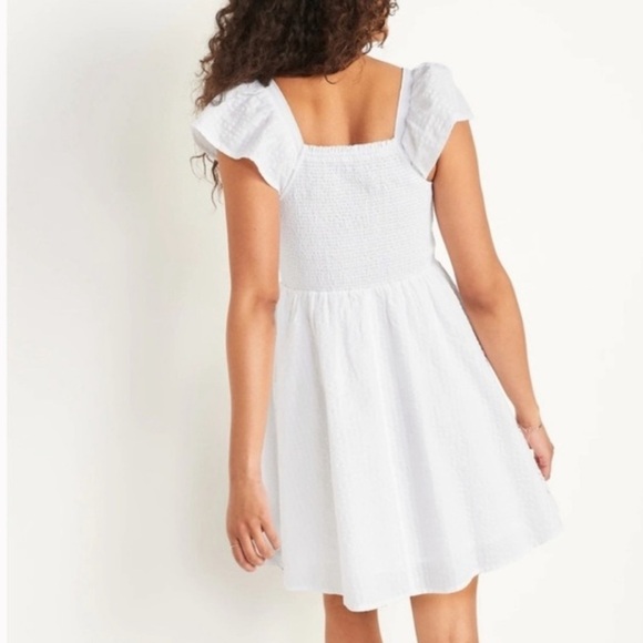 Old Navy White Sun Dress flutter Sleeve - Picture 6 of 6